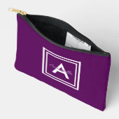 Lila Monogramm Personalisiert Zubehörtasche (Offen)