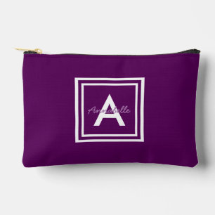 Lila Monogramm Personalisiert Zubehörtasche