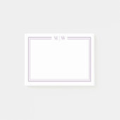 Lila Monogramm Post-it Klebezettel (Vorderseite)