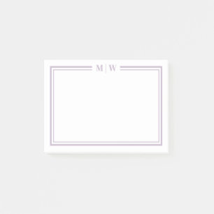 Lila Monogramm Post-it Klebezettel