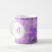 Lila Monogramm-Stil Kaffeetasse (Vorderseite Links)