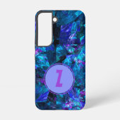 Lila Monogramm Stilvolle Blaue Abstrakte Vorlage Samsung Galaxy Hülle (Rückseite)