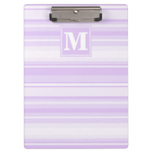Lila Monogramm-Streifen Klemmbrett