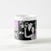 Lila Monogramm- und 5-FotoCollage Kaffeetasse (Mittel)