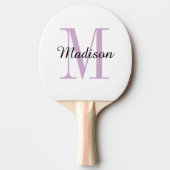 Lila Monogramm und Name Personalisiert Tischtennis Schläger (Vorderseite)