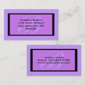 lila Monogramm Visitenkarte (Vorne/Hinten)