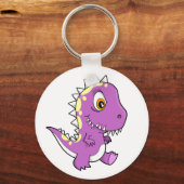Lila Monster Dinosaurier Schlüsselkette Schlüsselanhänger (Vorderseite)