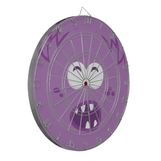 Lila Monster-Face-Dart-Board Dartscheibe (Vorderseite Links)