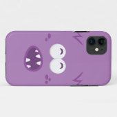 Lila Monster Face iPhone Case (Rückseite (Horizontal))