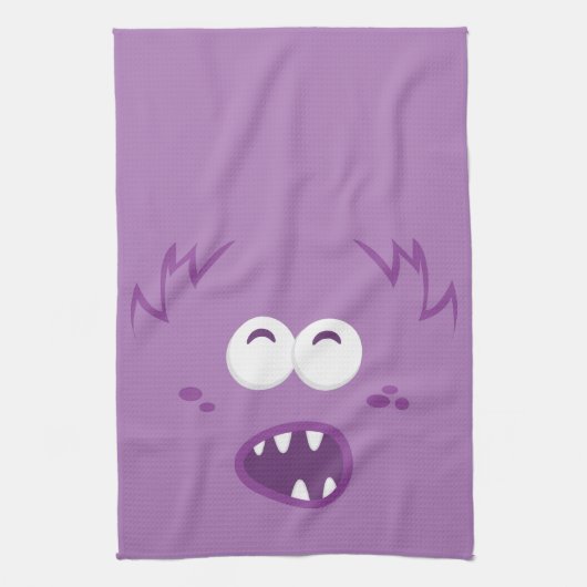 Lila Monster Face Küchentuch (Vertikal)