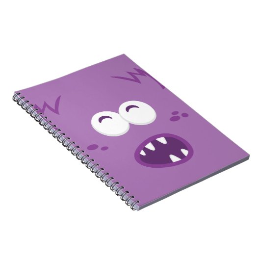 Lila Monster-Face-Notebook Notizblock (Rechte Seite)