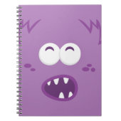 Lila Monster-Face-Notebook Notizblock (Vorderseite)