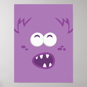 Lila Monster-Face-Poster drucken Poster