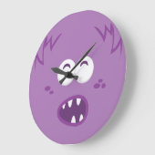 Lila Monster-Fahne Große Wanduhr (Winkel)