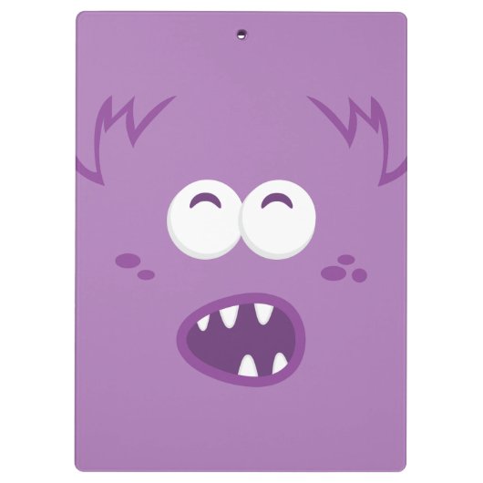 Lila Monster-Frontklammer Klemmbrett (Rückseite)