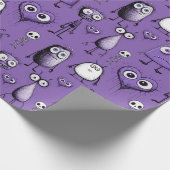 Lila Monster Geschenkpapier (Ecke)