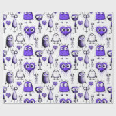 Lila Monster Geschenkpapier (Flach)