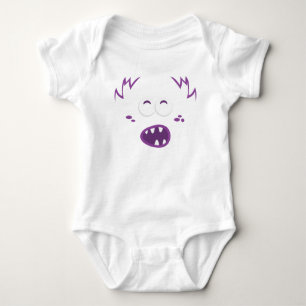 Lila Monster-Gesicht Kinder Kleidung Baby Strampler