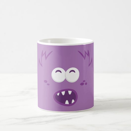 Lila Monster-Gesicht-Tasse Kaffeetasse (Mittel)