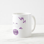Lila Monster-Gesicht-Tasse Kaffeetasse (VorderseiteRechts)