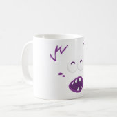 Lila Monster-Gesicht-Tasse Kaffeetasse (Vorderseite Links)