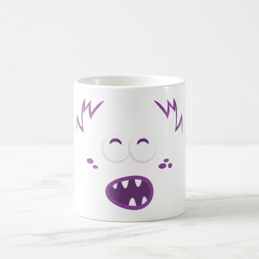 Lila Monster-Gesicht-Tasse Kaffeetasse (Mittel)