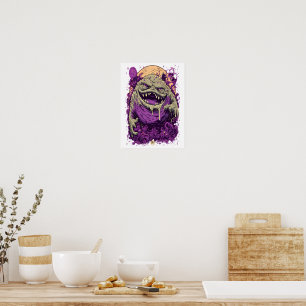 Lila Monster-Horror-Comic-Art-Poster Poster