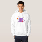 Lila Monster in der Liebe Mens Hoodie (Vorne ganz)