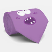 Lila Monster Kawaii Gesicht Männer-Neck-Tie Krawatte (Gerollt)