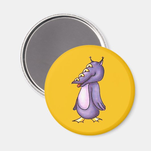 lila Monster Magnet (Vorderseite/Rückseite)