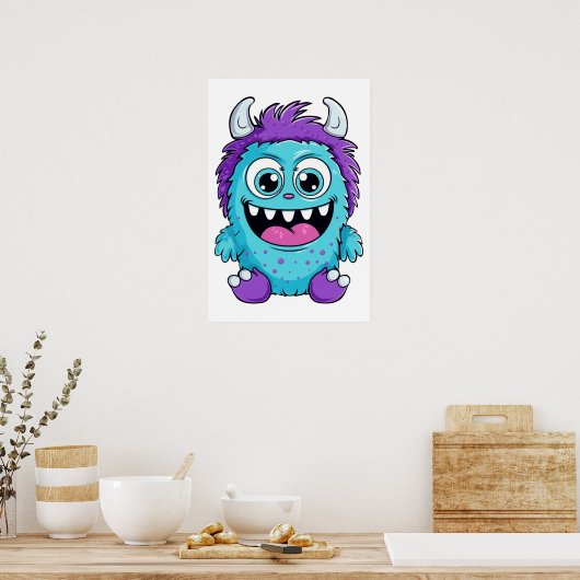 Lila Monster Poster (Küche)