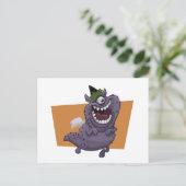 Lila Monster-Postkarte Postkarte (Stehend Vorderseite)
