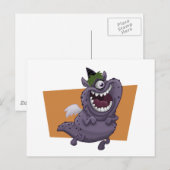 Lila Monster-Postkarte Postkarte (Vorne/Hinten)