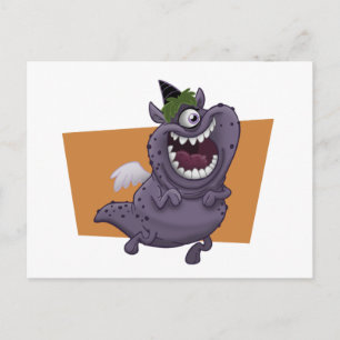 Lila Monster-Postkarte Postkarte