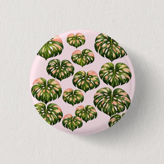 Lila Monstera-Pflanze Tragetasche Spaß botanisch Button (Vorderseite)