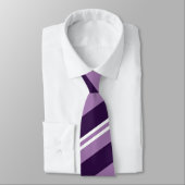 Lila Mood Stripes Muster Krawatte (Gebunden)