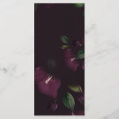 Lila Moody Blooms Kalligrafie Hochzeitessen Menükarte (Rückseite)