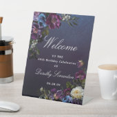 Lila Moody Blume 60. Geburtstag Willkommen Sockelschild (In SItu)