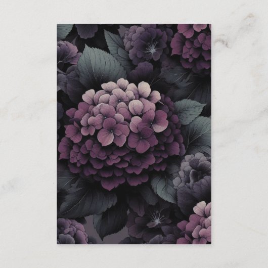 Lila Moody Floral Begleitkarte (Rückseite)