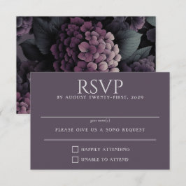 Lila Moody Floral RSVP Karte