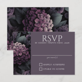 Lila Moody Floral RSVP Karte