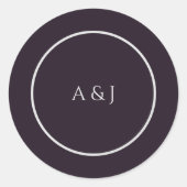 Lila Moody Floral Runder Aufkleber (Vorderseite)