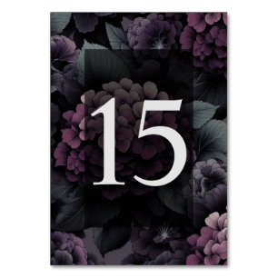 Lila-Moody-Floral-Tabelle 15 Tischnummer