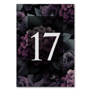 Lila-Moody-Floral-Tabelle 17 Tischnummer