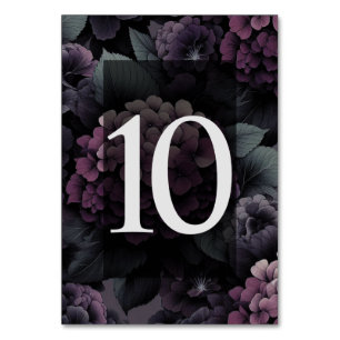 Lila Moody Floral Tischnummer
