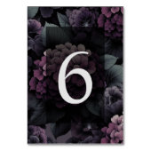 Lila Moody Floral Tischnummer (Rückseite)