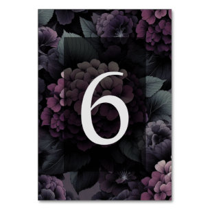 Lila Moody Floral Tischnummer