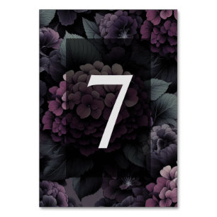 Lila Moody Floral Tischnummer