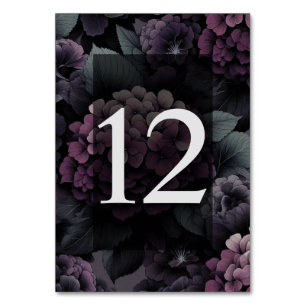 Lila Moody Floral Tischnummer