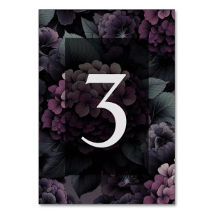 Lila Moody Floral Tischnummer